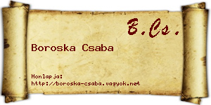 Boroska Csaba névjegykártya